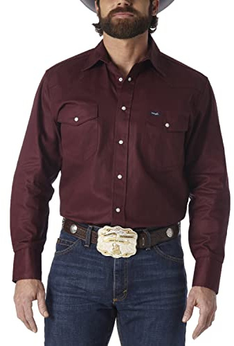 Wrangler Men's Ms70719 Button down shirts, Indigo, XL UK