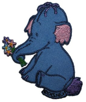 Heffalump 6,5 cm * 7,3 cm Aufnäher Applikation Bügelbild Patch Pooh the Bär