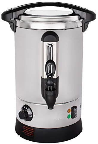 Beeketal 'BGWK5' Gastro Glühweinkocher 5 Liter Volumen mit Füllstandskala, Anit-Tropf Zapfhahn und stufenlos regelbarem Thermostat (30-110 °C), Profi Edelstahl Wasserkocher mit 1500 Watt Leistung