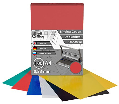 ProfiOffice® Deckblätter, DIN A4, matt, rot, 0,28mm, 100 Stück(39004)