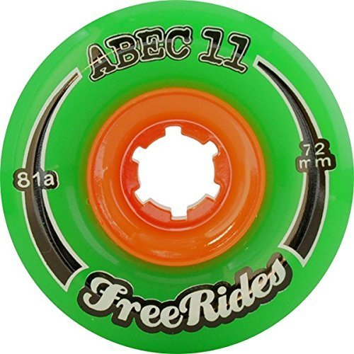 ABEC 11 Freeride Centerset Green Longboard Wheels - 72mm 81a (Set of 4) by