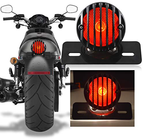 katur 1 motofans ronde en métal pour moto Noir queue de frein pour Harley Bobber Custom Chopper clair Avril IA Mana