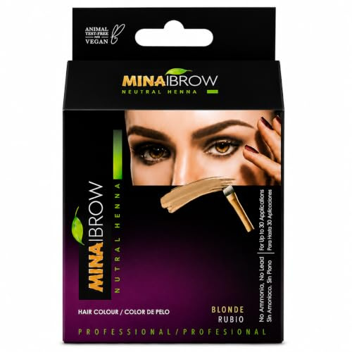 Mina ibrow Hair Color Blonde|Natural Spot coloring Hair Tinting Powder, Water and Smudge Proof | No Ammonia, No Lead with 100% Gray Converge|Vegan and Cruelty free