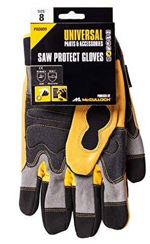 Universal Handschuhe mit Schnittschutz Größe 8, PRO009: Arbeitshandschuhe für Gartenarbeiten, lederverstärkte Innenfläche, wasserresistente Polyester-Rückseite (Artikel-Nr. 00057-76.165.21)