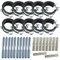 10 Stück Set Rohr Schellen mit Dübel und Stockschrauben Spannbereich 48-51mm 1 1/2 Zoll mit Gummi Einlage 10er Packung