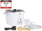 KeMar Reiskocher mini (0,6L, 300W, Weiß) mit Edelstahltopf, Kompakt mit Glasdeckel und Bambuslöffel (KRC-100) kleiner Dampfgarer - Edelstahlschüssel, 3 Messbecher bis 3 Personen, Warmhaltefunktion