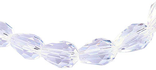 Lot de 15 Perles de Verre Tchèques en Cristal - 12 mm x 8 mm à Facettes en Forme de Goutte