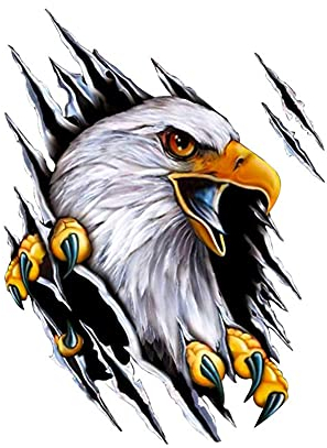 Asudaro 3D Adler Autoaufkleber - Selbstklebender Vinyl Aufkleber für Körper, Wasserdicht Auto-Styling, 18 * 24 Richtig