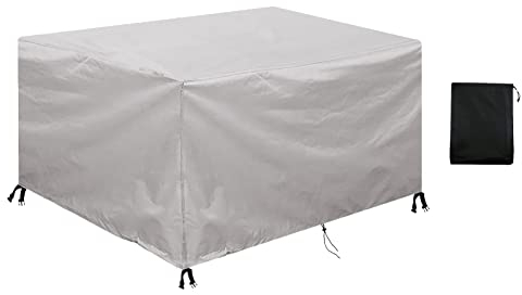WXWYGNY Abdeckung für Gartenmöbel 220x180x90cm wasserdichte Gartentische Schutzhülle Anti-UV Abdeckplane für Terrassenmöbel, Gartenmöbel Abdeckhaube 420D Oxford Gewebe für Möbelsets Tisch und Stühle