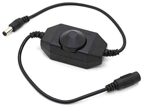 CABLEPELADO Regulador Dimmer de intensidad tira led | Controlador ajustable para tiras LED | Dimmer tira LED | Conector 5.5x2.1mm | DC 12V-24V 6A | Apto para SMD 5050 3528 2835 5630