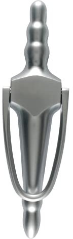 UAP Heurtoir de porte victorien pour porte d'entrée – Design fin et solide sans trou de vue – Finition chromée satinée avec fixations assorties – Heurtoir de porte traditionnel (chrome satiné)