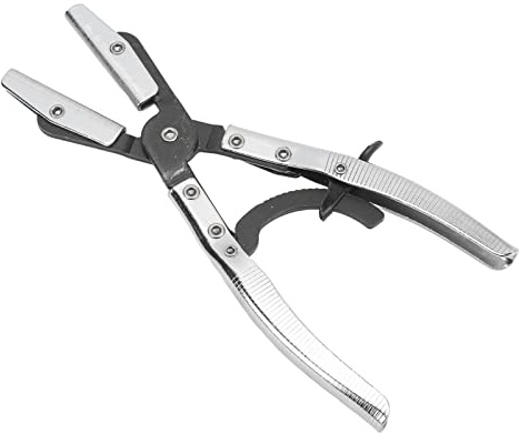 Line Pinch Pliers, Professional Steel High Performance Ratchet Hose Crimping Pliers for Radiator Brake Systems (10in)