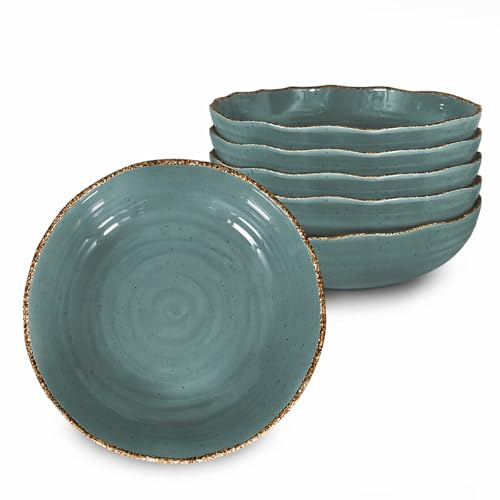 ARCA, Servizio di Piatti, Set di 6 Piatti Fondi, Realizzati in Melamina, Set per la Tavola, Colore Fango, Collezione Tierra, 20x4 cm