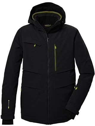 killtec Herren Skijacke/Funktionsjacke mit abzippbarer Kapuze und Schneefang KSW 43 MN SKI JCKT, schwarz, M, 41976-000