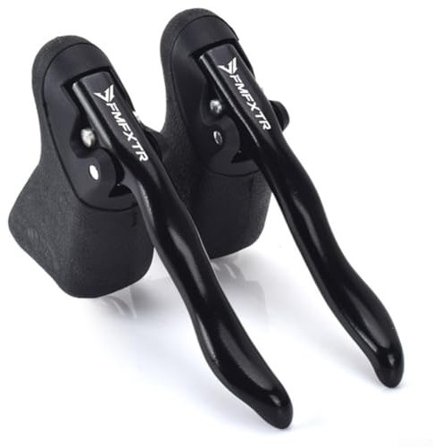 Poignée de frein en alliage d'aluminium noir pour vélo de montagne et route (noir)