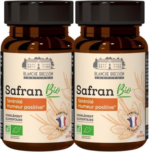 BLANCHE BRESSON - Safran Bio Safr’Inside™ - Humeur Positive & Sérénité - Extrait Breveté Tech'care Extraction™ - Dosage Optimal 30mg - 60 Gélules - Cure 60 Jours - Fabriqué en France