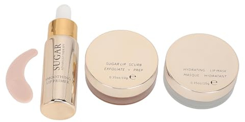 Lippenmaske, Lip Scrub Set di Oli per la Cura delle Labbra Idratante Diminish Lines 3 Pezzi Kit Olio Scrub Portatile per per Labbra