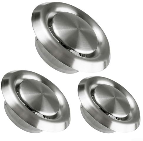 Cubierta de rejilla de ventilación ajustable, cubierta de rejilla de ventilación de acero inoxidable, rejilla de ventilación redonda para una regulación eficaz del flujo de aire (125 mm)