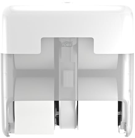 Tork OptiServe Spender für 4 Rollen Hülsenloses Toilettenpapier Weiß T7, vertikaler Toilettenrollenspender, Elevation Design, 558051