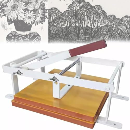 GYQSSD 12 x 12 Zoll manuelle Flachdruckmaschine für Linoldruck, höhenverstellbare Buchdruckpresse, Handhebeldruckmaschine für Karten, Briefmarken