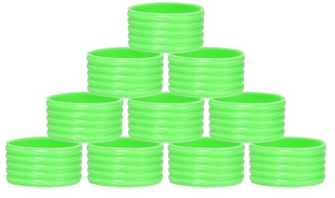 sourcing map Lot de 10 anneaux de préhension en silicone antidérapant et absorbant pour raquette de badminton et squash Vert