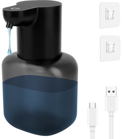 Distributeur de Savon Automatique, 520ML USB Rechargeable Distributeur de Savon Mural avec Induction à Infrarouge, Distributeur Savon Automatique IPX5 Étanche pour Salle de Bain, Cuisine, Hôtel