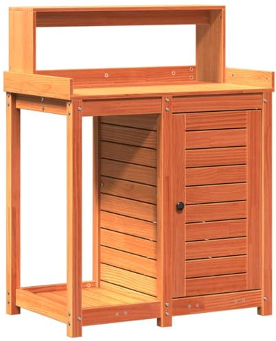 Eleganz Table de plantation en bois massif avec étagères en pin - 82,5 x 50 x 109,5 cm - Entretien du jardin et balcon - Durable et naturelle - Solution idéale pour l'entretien des plantes
