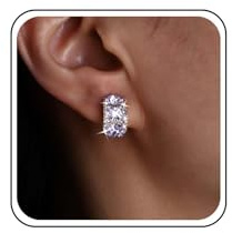 Cybche Orecchini con delicati cristalli viola Orecchini a semicerchio con piccoli zirconi Orecchinis scintillanti a forma di C con strass Orecchinis da sposa con pavé di diamanti e zirconi minimalisti