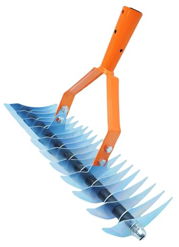 Rastrillos de musgo desmontables con dientes intercambiables, construcción de acero inoxidable resistente para jardín, césped, mantenimiento, rastrillos de eliminación de musgo resistentes