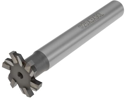 SG Store Fraise à Rainurer en T à 6 Cannelures 25 X 3 Mm pour Métal Et Bois 12 X 90 Mm