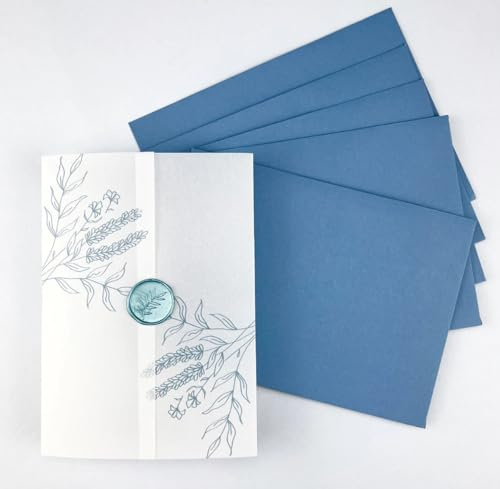 FFDSDUH Invitation Cards Vellum Jacket Cards, Wrap Suitable for a 5 x 7 Wedding Invitation(80pcs)