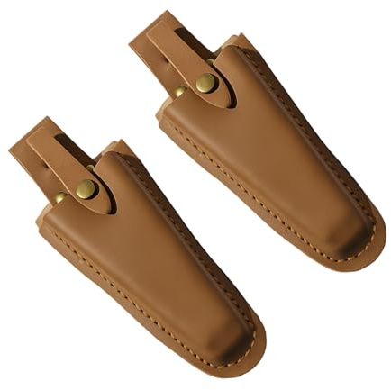 Secateurs Holster, Knife Holster for Gardening Belt, Leather Tool Pouch with Secure Fit, Two-Piece Set for Outdoor Activities, Durable Construction and Practical Design