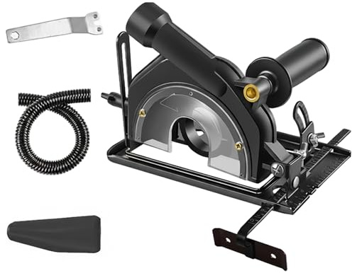 Soporte para amoladora angular, soporte de corte para amoladora angular, de corte ajustable de 0 a 45 grados con protector transparente para 100-125 mm, negro