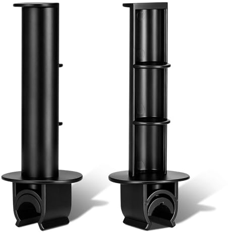 Toilet Tissue Holder 2pcs Black Plastic Replacement Rod | Commode Accessory for Transport Chair and Bedside Commode, Easy Installation, for Seniors and Nursing Patient