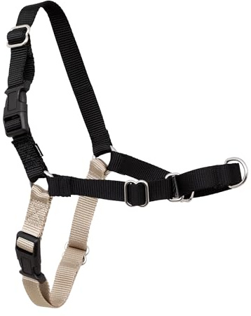 PetSafe Easy Walk No-Pull Dog Harness - Ultimate Harness to Help Stop Pulling - Pull-Free Walks - Take Control & Teach Better Leash Manners - Patented Martingale Loop Design - Black, Medium
