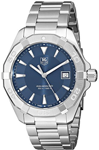 TAG Heuer Orologio da polso da uomo, analogico, al quarzo, in acciaio inox, WAY1112.BA0910, Blu, Bracciale