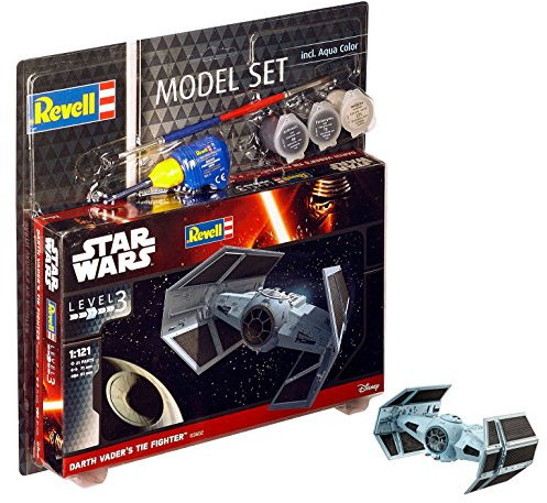 Revell 63602 Model Set Darth Vader's TIE Fighter 1:121 Scale Unbuilt Plastic Model Kit with Accessories
