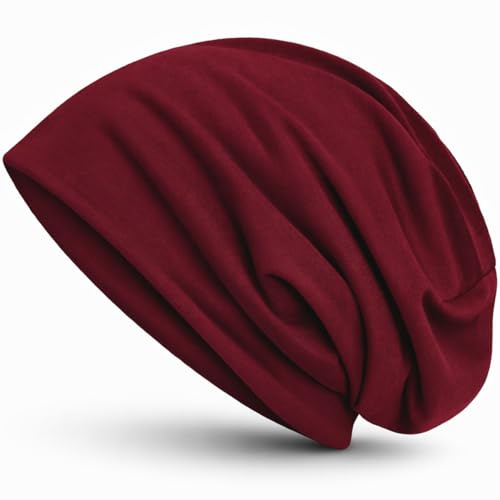style3 Slouch Beanie aus atmungsaktivem, feinem und leichten Jersey Unisex Mütze Haube Bini Einheitsgröße