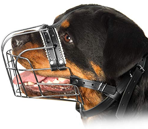 PetriStor Muselière en métal pour Chien Rottweiler Panier en Fil réglable en Cuir, №3