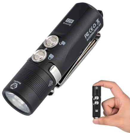 RovyVon A23 Taschenlampe, 1000 Lumen, Superhelle Hand-Taschenlampe, Wiederaufladbar, EDC-Schlüsselanhänger, 7 Modi, wasserfest für Wandern, Outdoor