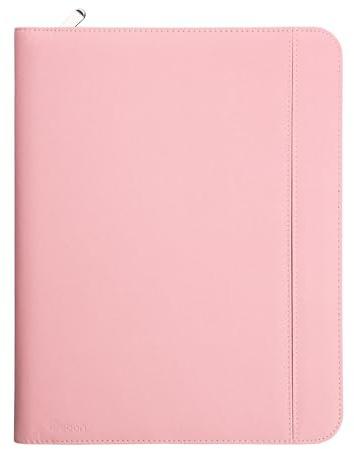 Vebon® skrivmapp A4 New York med laptopfack och dragkedja, rosa