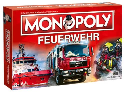 Café Viereck ® Monopoly Feuerwehr - das Gesellschaftsspiel für jeden Feuerwehrmann, Familienspiel für Kinder & Erwachsene