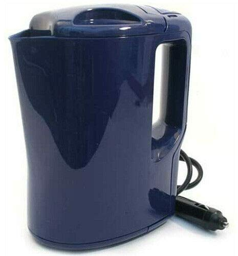 NEW 12V ELECTRIC KETTLE PORTABLE KITCHEN BLUE CORDLESS CAR VAN 1 LITRE CAMPING