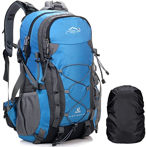 A AM SeaBlue Zaini da hiking 40L Zaino da Trekking Con Copertura Antipioggia Impermeabile Leggero Zaino da Viaggio per all'aperto Zaino da Escursionismo Sportivo per uomini e donne