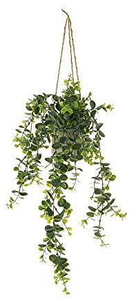 LOLAhome Planta Artificial de Helecho Colgante Verde de plástico PE de Ø 9x50 cm -
