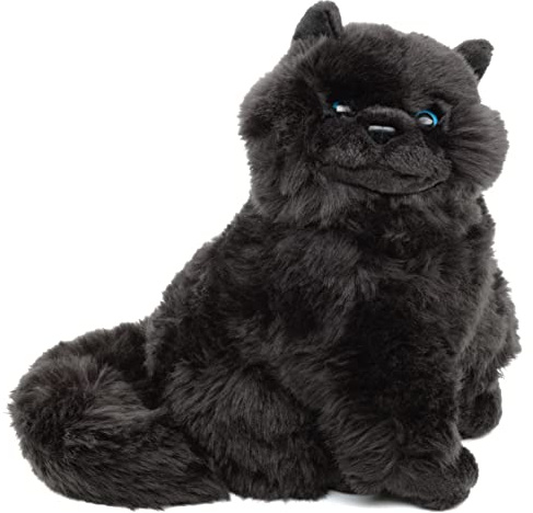 Uni-Toys - Perserkatze schwarz, sitzend - 25 cm (Höhe) - Plüsch-Katze - Plüschtier, Kuscheltier