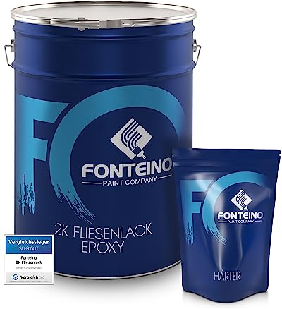 Fonteino 2K Fliesenlack Anthrazit MATT RAL 7016 für Küche Badezimmer Wandfliesen Bodenfliesen - 5Kg