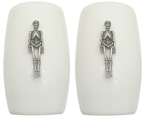Skeleton China Salt and Pepper Shakers Cruet Set Modern White CSP 414