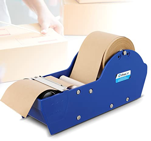 Frifreego Water-Activated Tape Dispenser, Manual Kraft Gum Tape Dispenser, Width Adjustable 1.18-3.15, Light Weight & Portable Packing Tape Dispenser Set, Blue