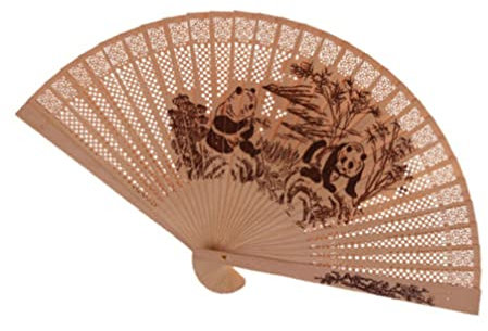 Ciieeo Chinesischer Fächer Aus Sandelholz Faltbarer Handfächer Im Vintage-stil Mit Filigranen Mustern Für Bühnen Dekoration